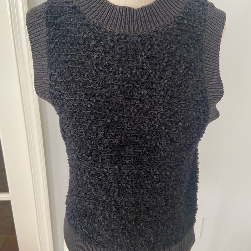 Club Monaco Textured Knit Top in Charcoal